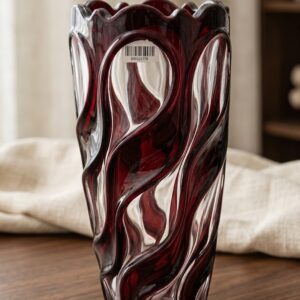 YS2596 ( Luxury Ruby Red Twisted Crystal Glass Flower Vase ) ( PcsCtn.24 )