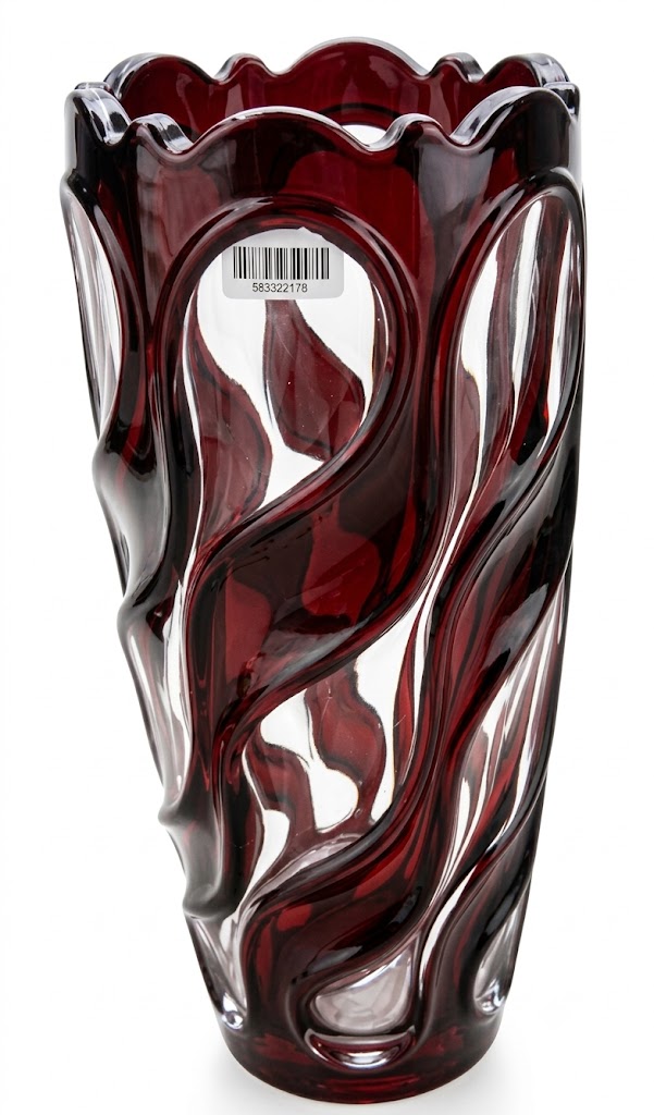 YS2596 ( Luxury Ruby Red Twisted Crystal Glass Flower Vase ) ( PcsCtn.24 ) - Image 2