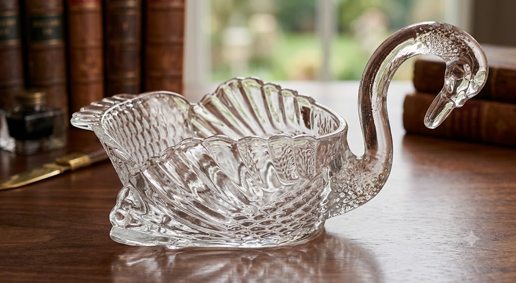 YS2599 ( Elegant Crystal Glass Swan Bowl Showpiece ) ( PcsCtn.8 )