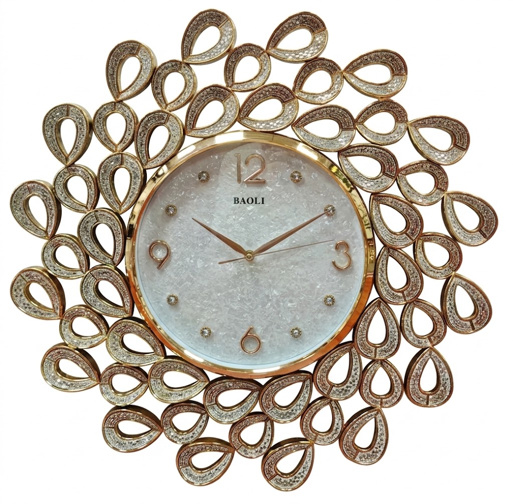 YS2620 ( Luxury Crystal Leaf Designer Wall Clock ) ( PcsCtn.12 ) - Image 2