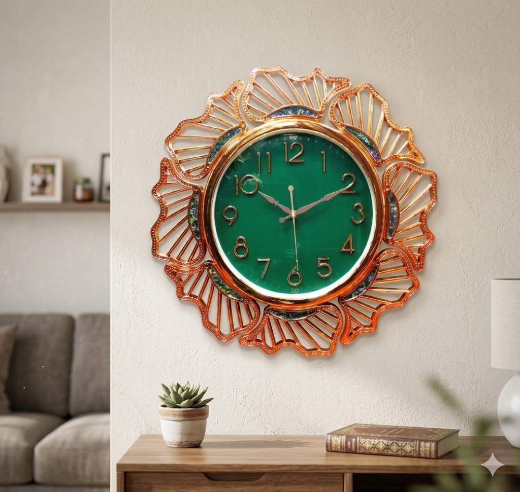 YS2641 ( Emerald Bloom Decorative Wall Clock ) ( PcsCtn.8 )