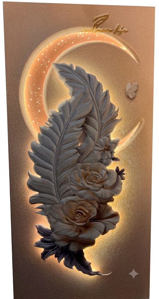 YS2655 ( Moonlit Feather Blossom LED Wall Hanging ) ( PcsCtn.1 )