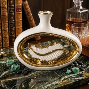 YS543 ( Golden Leaf Elegance Ceramic Decorative Vase ) ( PcsCtn.24 )