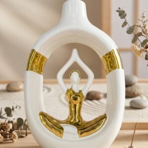 YS545 ( Golden Serenity Yoga Ceramic Decorative Vase ) ( PcsCtn.24 )
