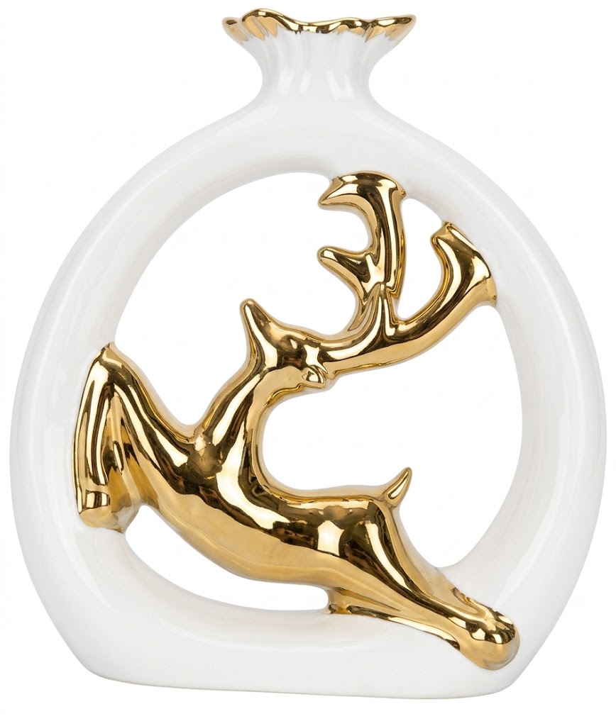 ( YS546 ) Golden Majestic Deer Ceramic Showpiece ( PcsCtn.24 ) - Image 2