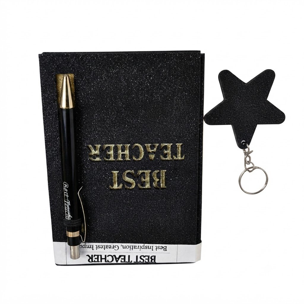 Diary SMALL ( Best Teacher Glitter Diary with Star Keychain & Premium Pen )168Pcs/Ctn - Image 2