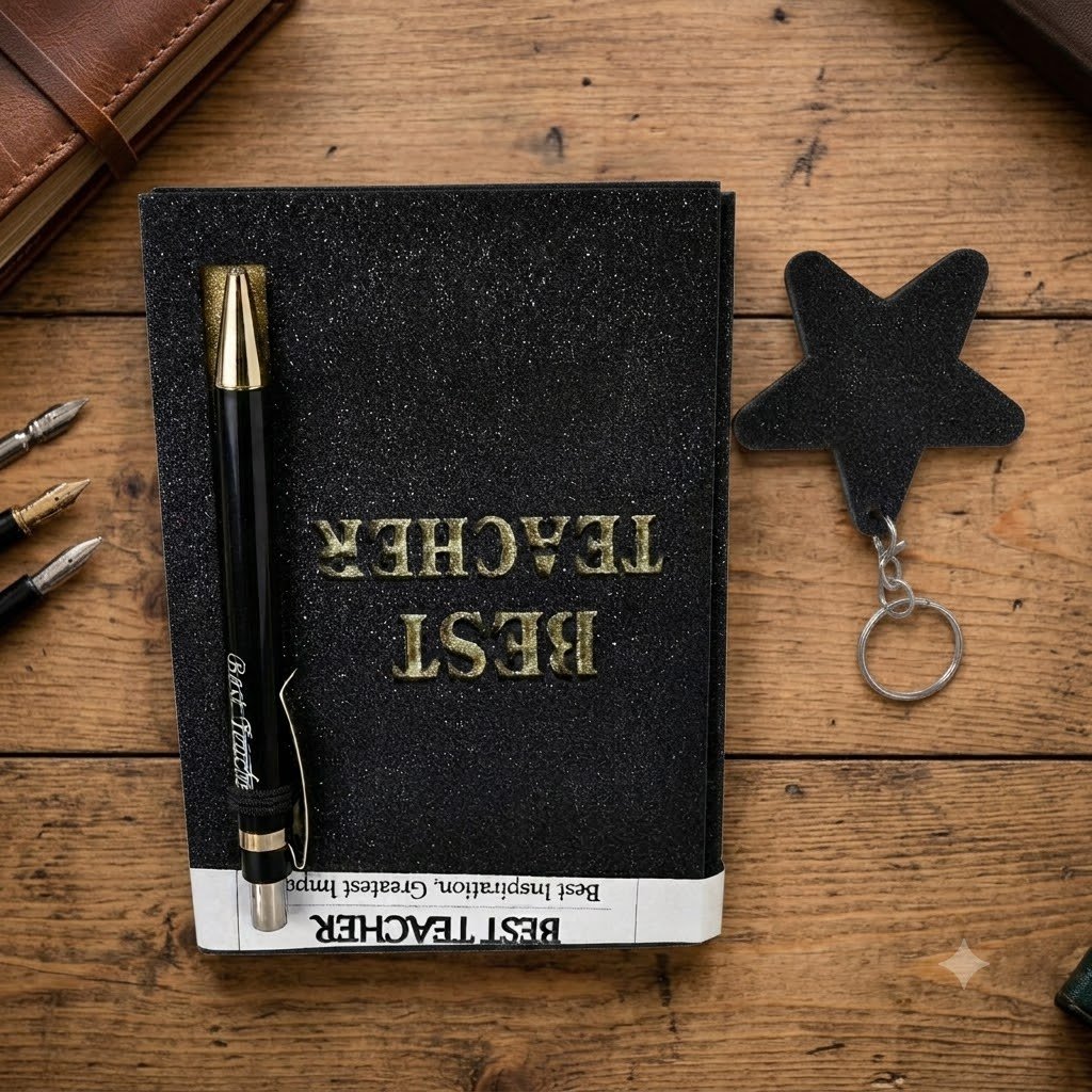 Diary SMALL ( Best Teacher Glitter Diary with Star Keychain & Premium Pen )168Pcs/Ctn
