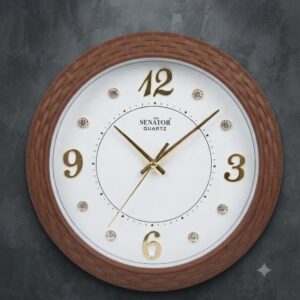 1037 ( Elegant Brown Designer Quartz Wall Clock )
