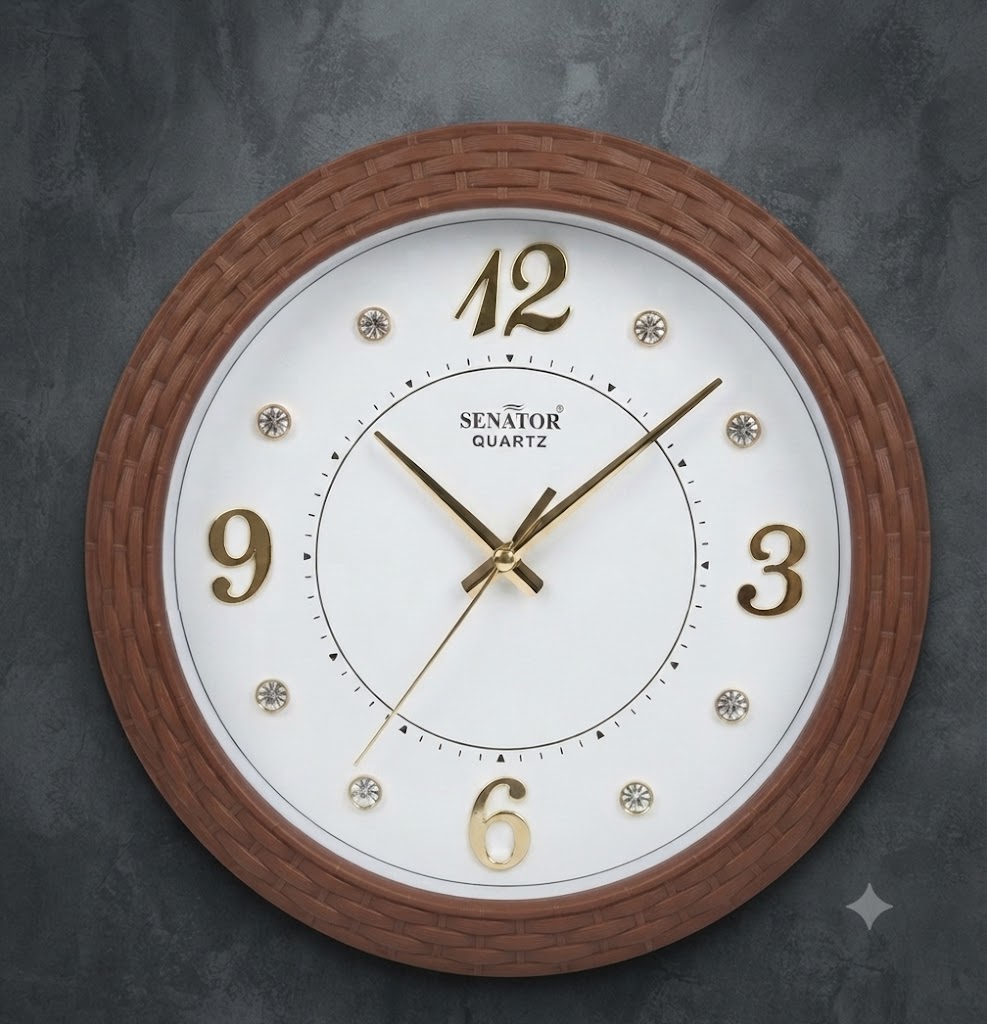 1037 ( Elegant Brown Designer Quartz Wall Clock )