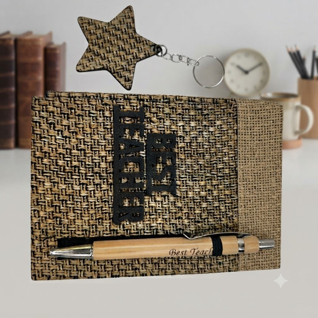 Jutt Diary ( Best Teacher Handmade Diary with Star Keychain & Wooden Pen ) 168Pcs/Ctn