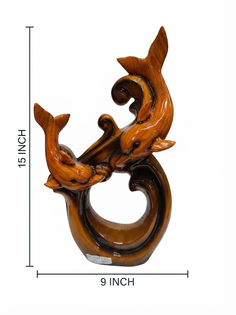 AAA-47 ( Elegant Twin Dolphin Resin Showpiece ) - Image 2
