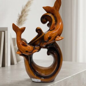 AAA-47 ( Elegant Twin Dolphin Resin Showpiece )