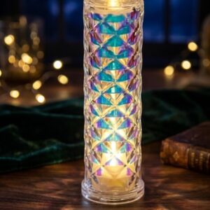 1234 ( Aurora Crystal Pillar LED Flameless Candle )