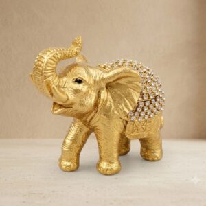 1270 ( Royal Golden Elephant Showpiece with Crystal Saddle ) ( 1*3 )