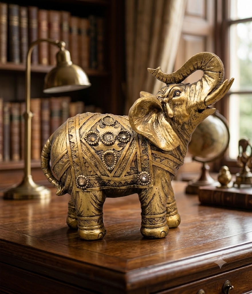 1292 ( Royal Antique Golden Elephant Showpiece ) ( 1*7 )