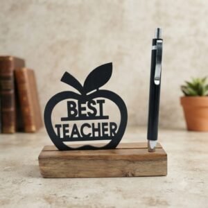 T1 ( Best Teacher Wooden Apple Desk Stand with Pen Holder ) 160Pcs/Ctn