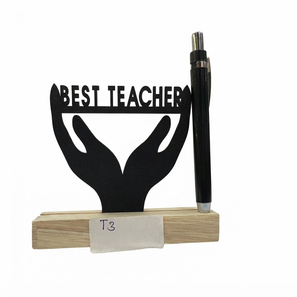 T3 ( Best Teacher Wooden Hands Desk Stand with Pen Holder ) 168Pcs/Ctn - Image 2