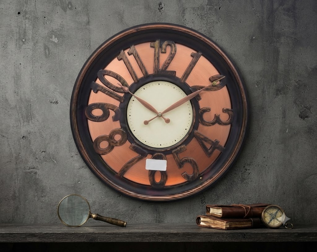 18818 ( Vintage Roman Numeral Round Wall Clock )