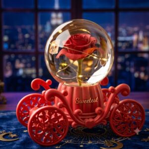 2502 ( Sweetest Rose Globe Carriage LED Decorative Showpiece )