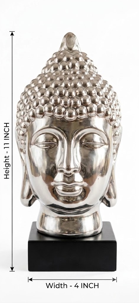2745 ( Elegant Silver Buddha Head Showpiece ) - Image 2