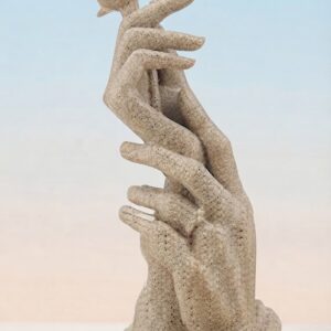 2940 ( Elegant Couple Hands with Rose Decorative Resin Showpiece )
