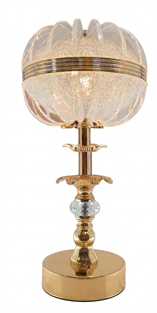 3226 ( Luxury Crystal Glass Table Lamp with Gold Metal Base ) - Image 2