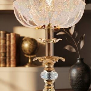 3226 ( Luxury Crystal Glass Table Lamp with Gold Metal Base )