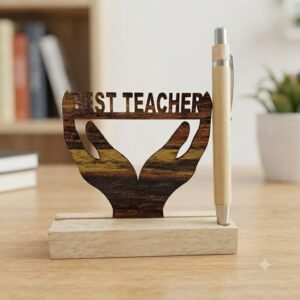 W3 ( Best Teacher Wooden Desk Trophy with Pen Holder ) 160PcsCtn