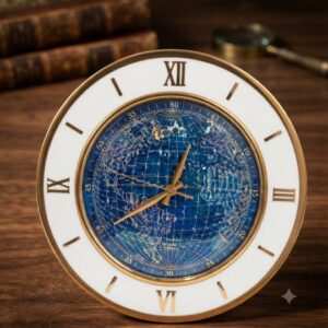 5349 ( Blue World Map Roman Numeral Wall Clock )
