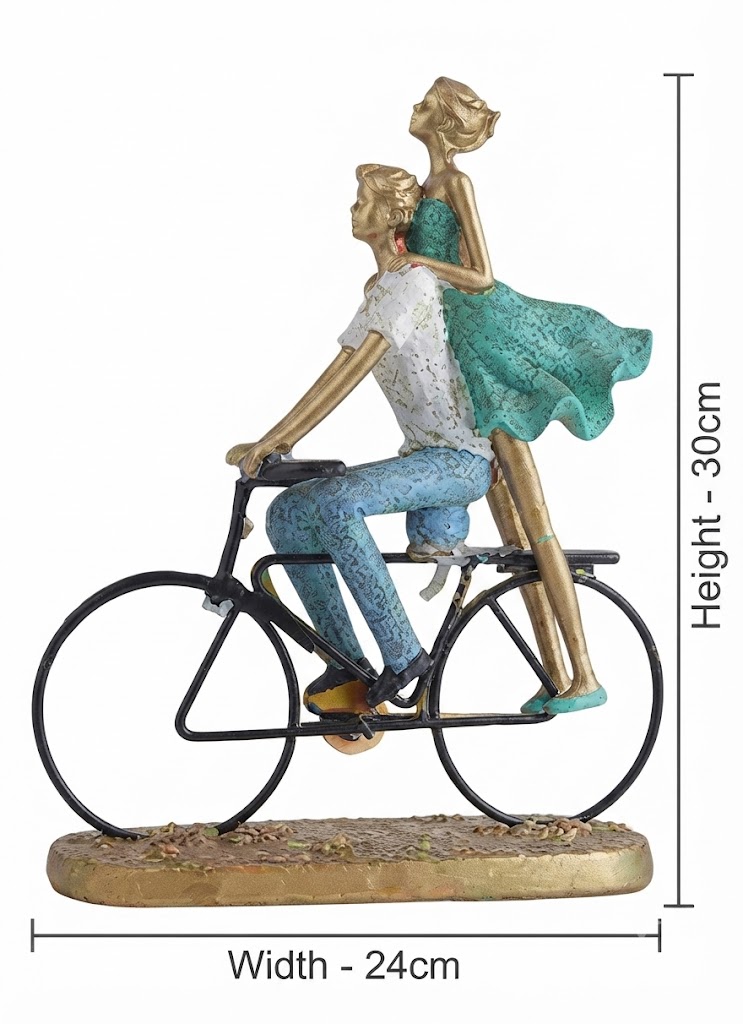 5392 ( Romantic Couple on Bicycle Decorative Figurine ) - Image 2