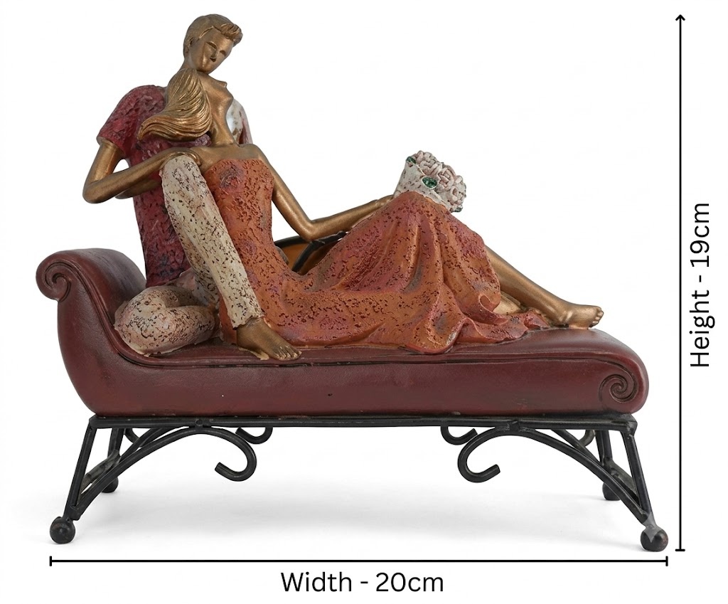 5393 ( Romantic Couple Lounging on Chaise Decorative Figurine ) - Image 2