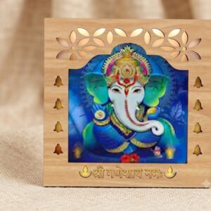 53No ( Shree Ganesh Wooden LED Photo Frame with Divine Illumination )