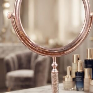 5838 ( Luxury Rose Gold Double-Sided Vanity Mirror )