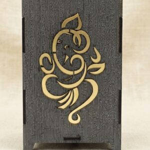 6No ( Elegant Wooden Ganesha LED Tea Light Holder )