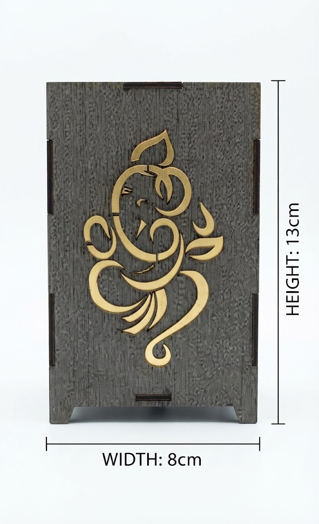 6No ( Elegant Wooden Ganesha LED Tea Light Holder ) - Image 2