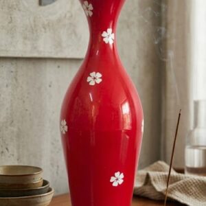 702-A ( Ruby Blossom Handcrafted Decorative Floor Vase )