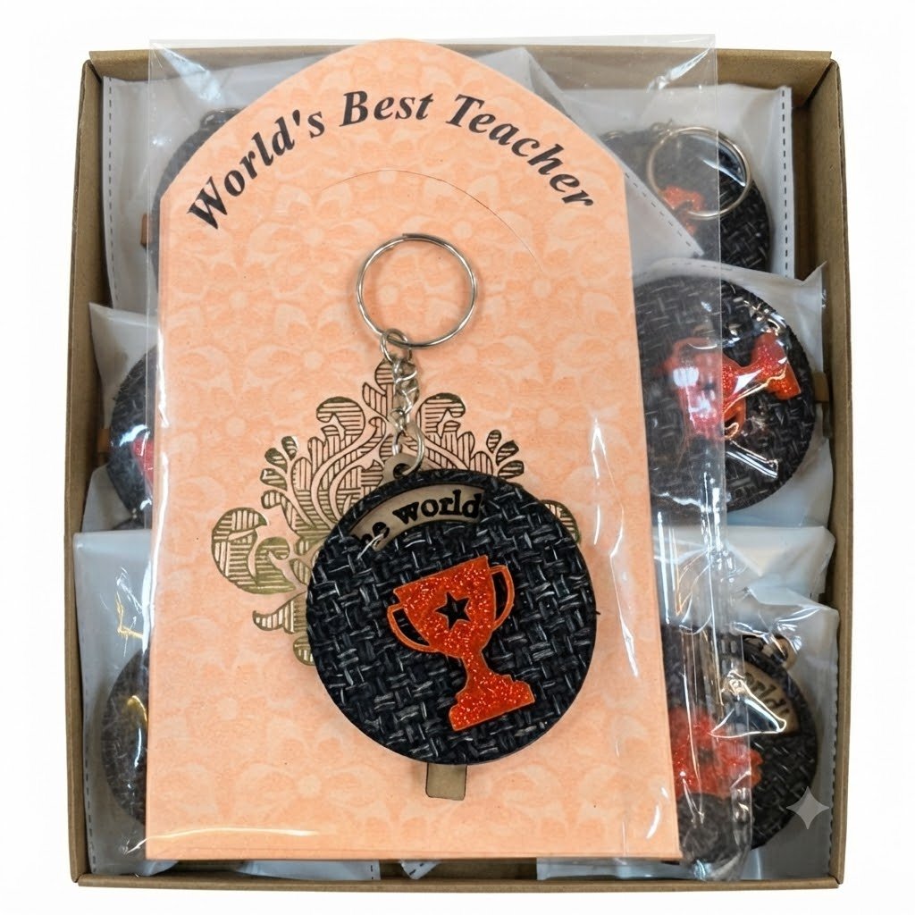 NB ( World’s Best Teacher Gift Set with Trophy Keychain ) 48Pcs/Ctn - Image 2