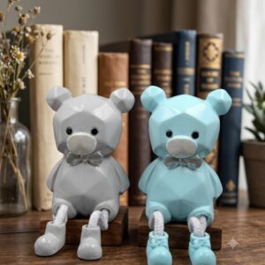 8029 ( Cute Geometric Teddy Bear Hanging Legs Showpiece )