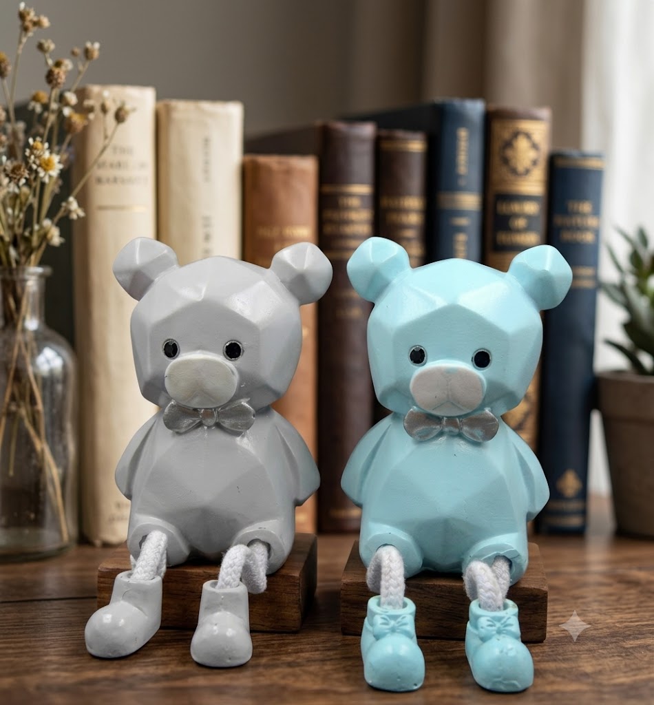 8029 ( Cute Geometric Teddy Bear Hanging Legs Showpiece )