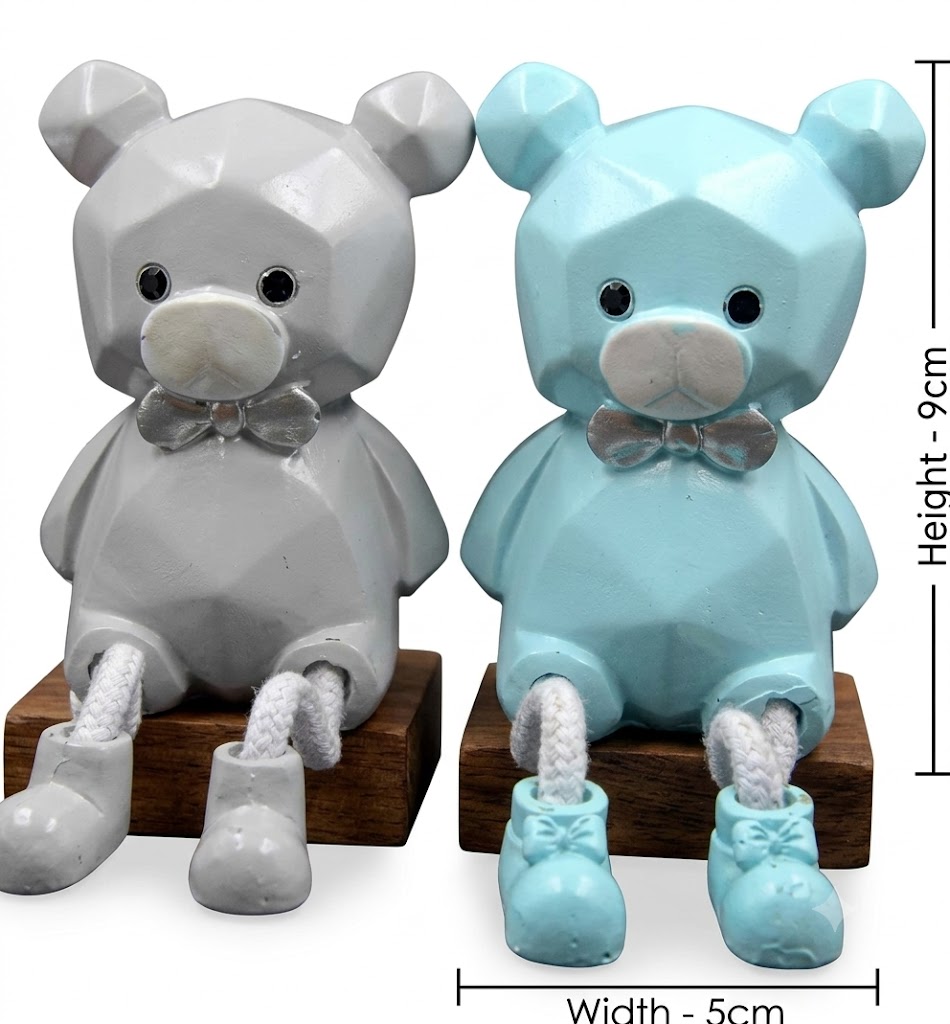 8029 ( Cute Geometric Teddy Bear Hanging Legs Showpiece ) - Image 2
