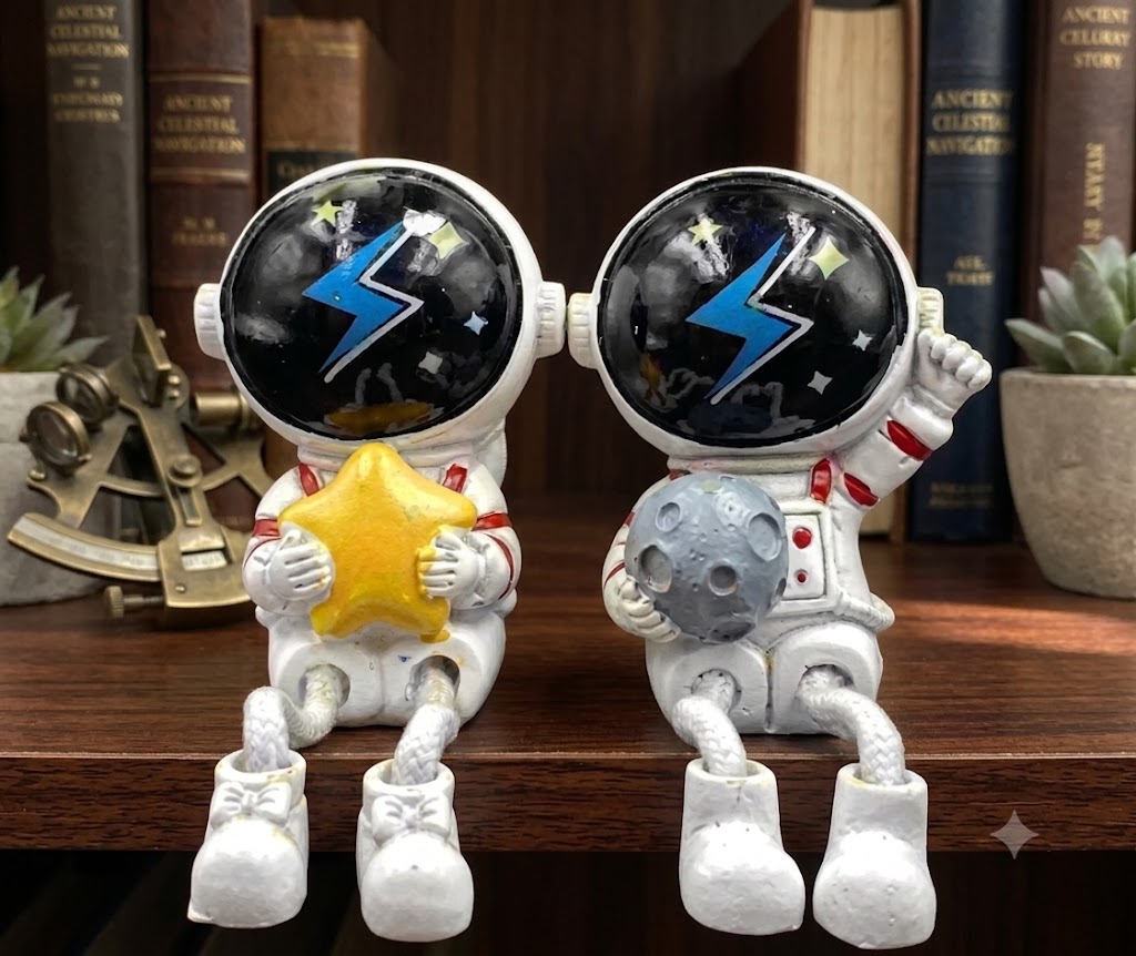 8178 ( Cute Astronaut Hanging Legs Resin Showpiece )