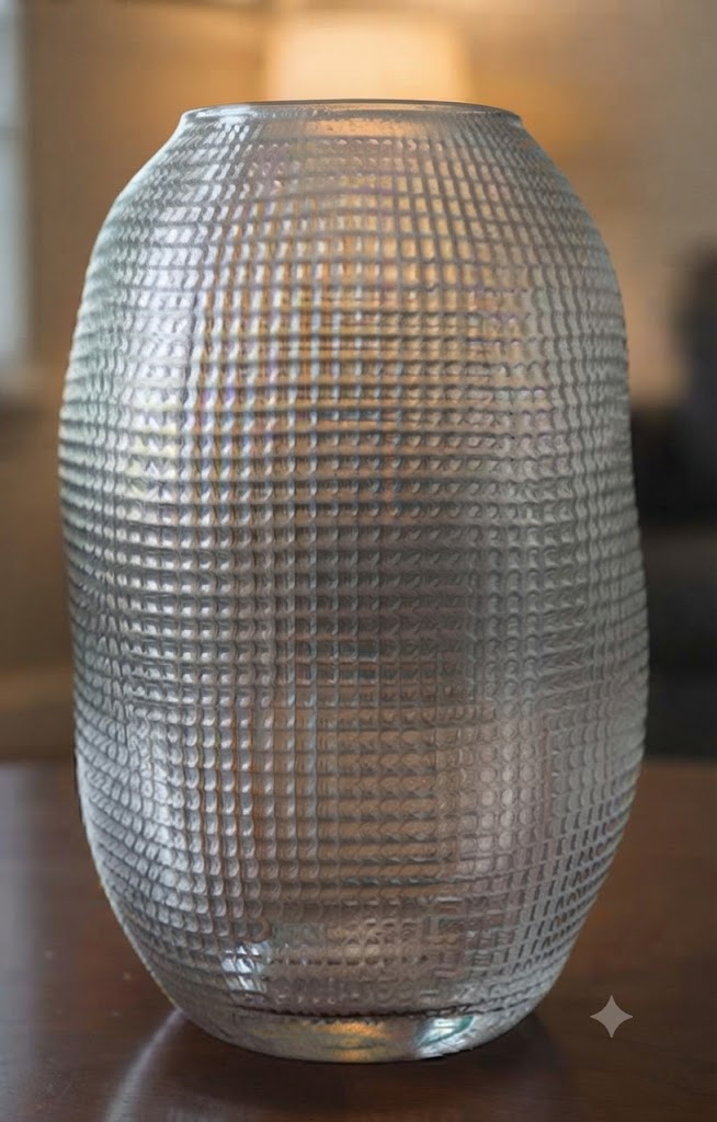 7593 ( Elegant Floral Ceramic Table Lamp with Crystal Accent )