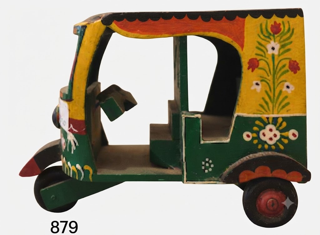 879 ( Handcrafted Wooden Auto Rickshaw Showpiece ) - Image 2