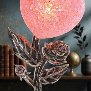 88001 ( Pink Heart Crystal Rose LED Decorative Lamp )