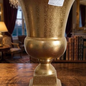 9527 ( Royal Gold Trumpet Metal Decorative Urn Vase )