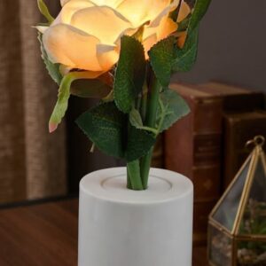 ( 961 LED Rose ) Flower Night Lamp with Decorative Vase