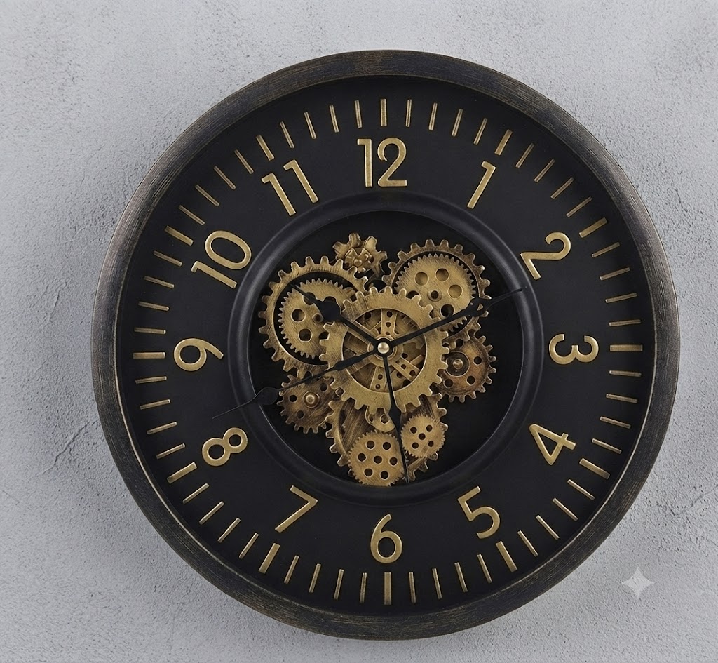AQ98sw ( Vintage Industrial Gear Wall Clock )