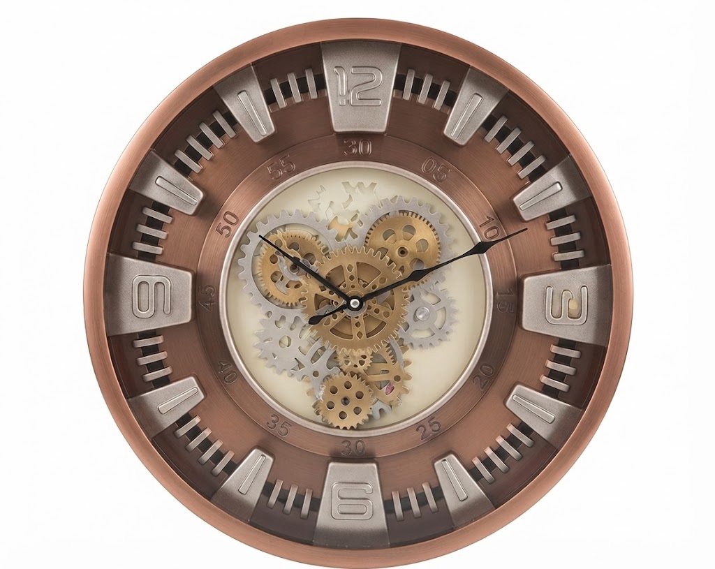 AQ99SW ( Modern Industrial Copper Gear Wall Clock ) - Image 2
