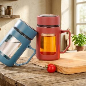 AR1436 ( Premium Glass Tea & Coffee Mug with Protective Silicone Sleeve ) ( 60PCS/CTN )
