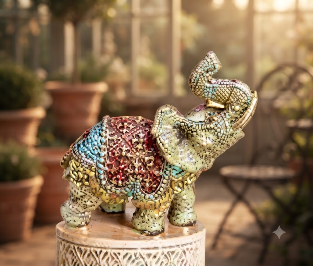 AR1843 ( Royal Decorative Elephant Metal Showpiece ) 60Pcs Ctn